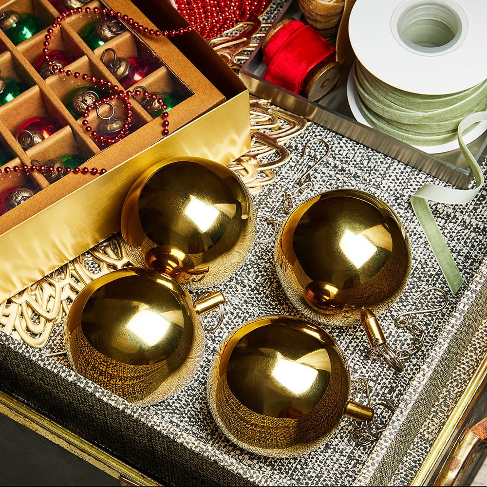 Indestructible Set of 4 Brass Ornaments