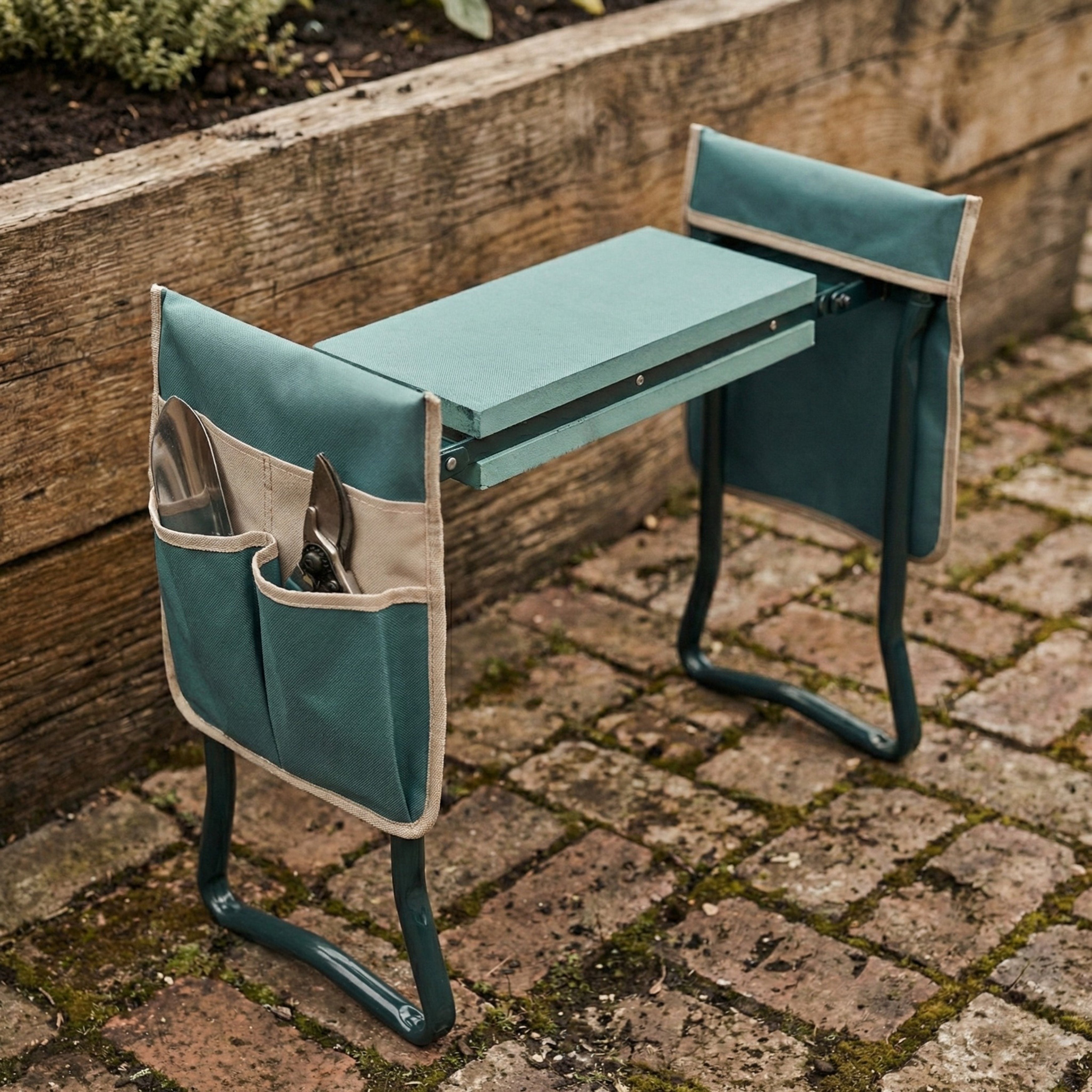 Garden Kneeler + Set of Three "Bomb-Proof" Digging Tools