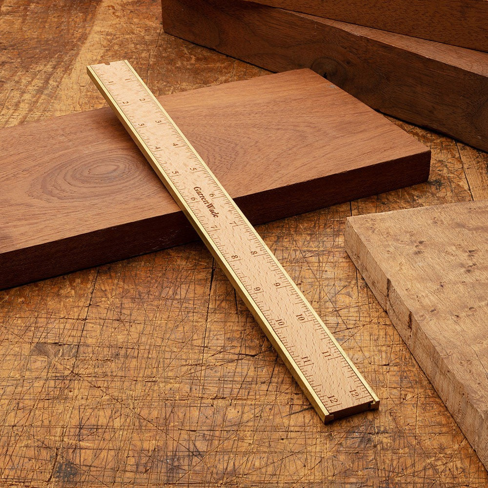 12" Brass Bound Wood Rule