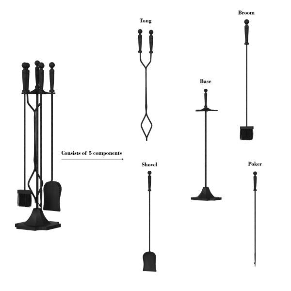 5-Piece Fireplace Tool Set