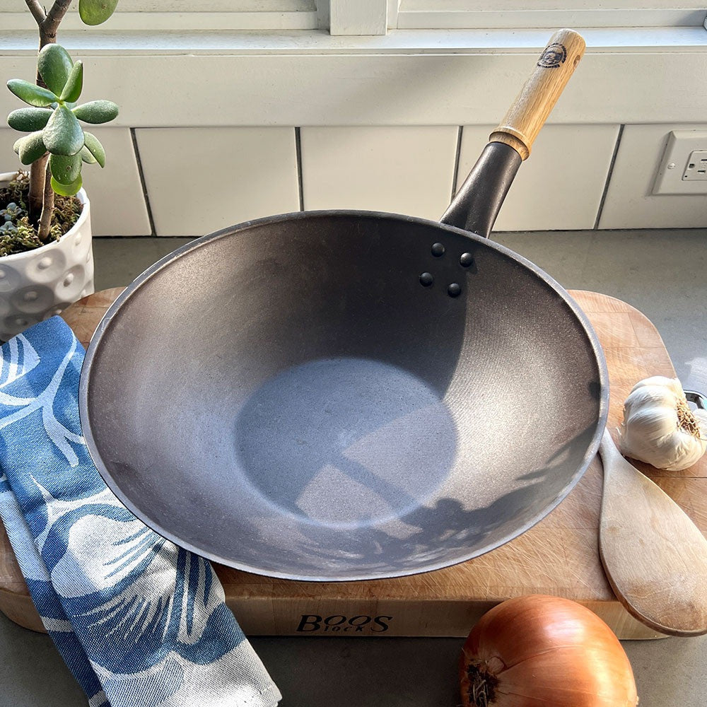 Netherton Long-Handled Spun Iron Wok