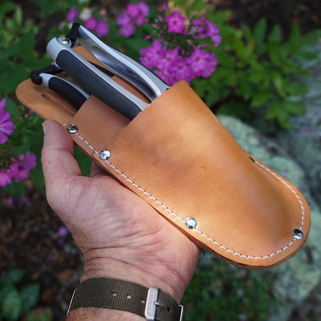 Bypass & Flower Pruner Set with Leather Sheath