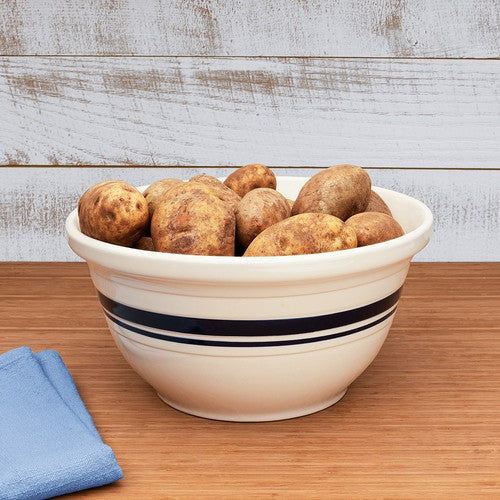Set of Three USA Made Classic Stoneware Mixing Bowls
