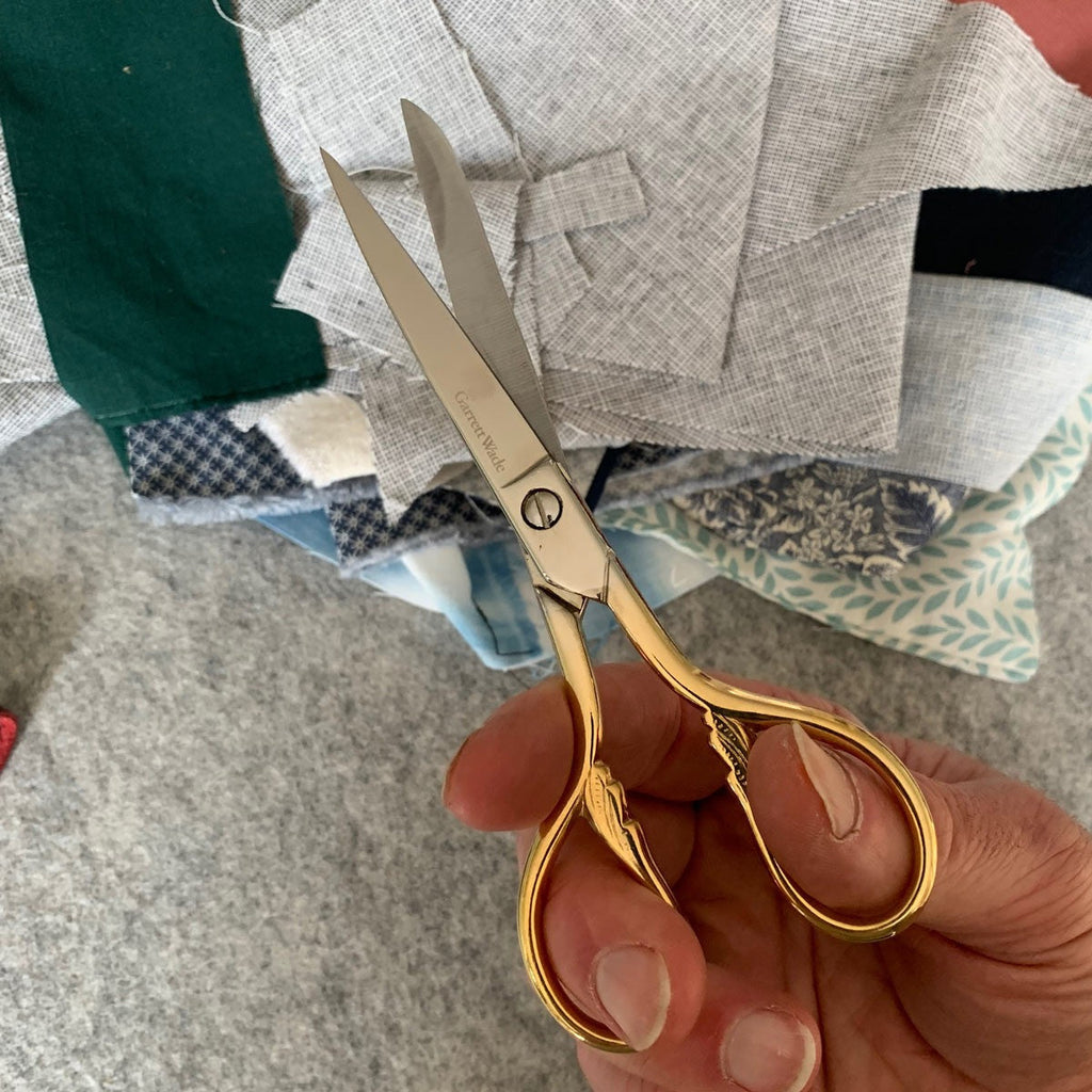 6” Gilded Sewing Scissors with French Leather Case
