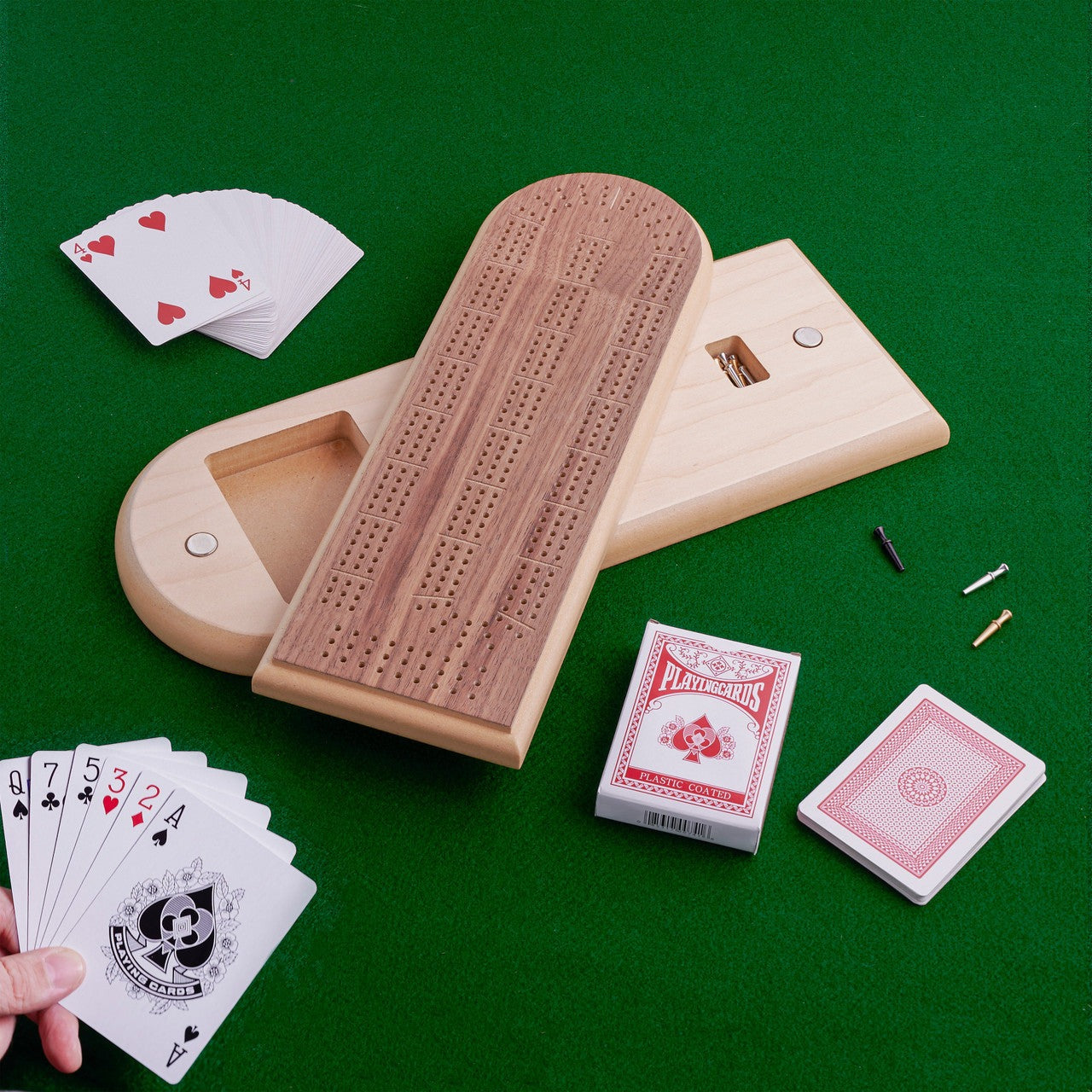 15 In. Wooden Cribbage Game