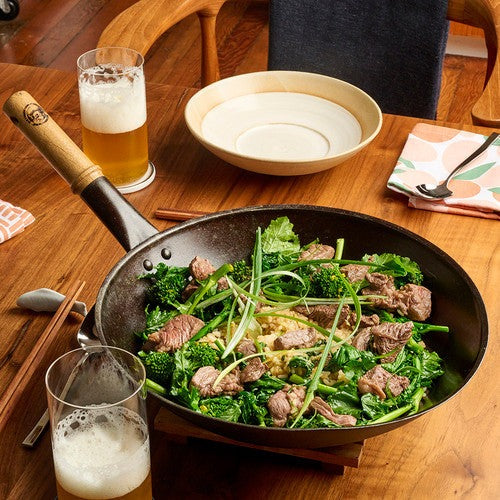 Netherton Long-Handled Spun Iron Wok