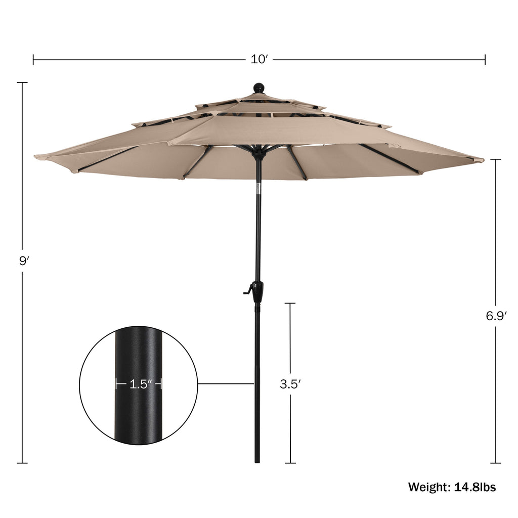 Triple Layer Patio Umbrella - Beige