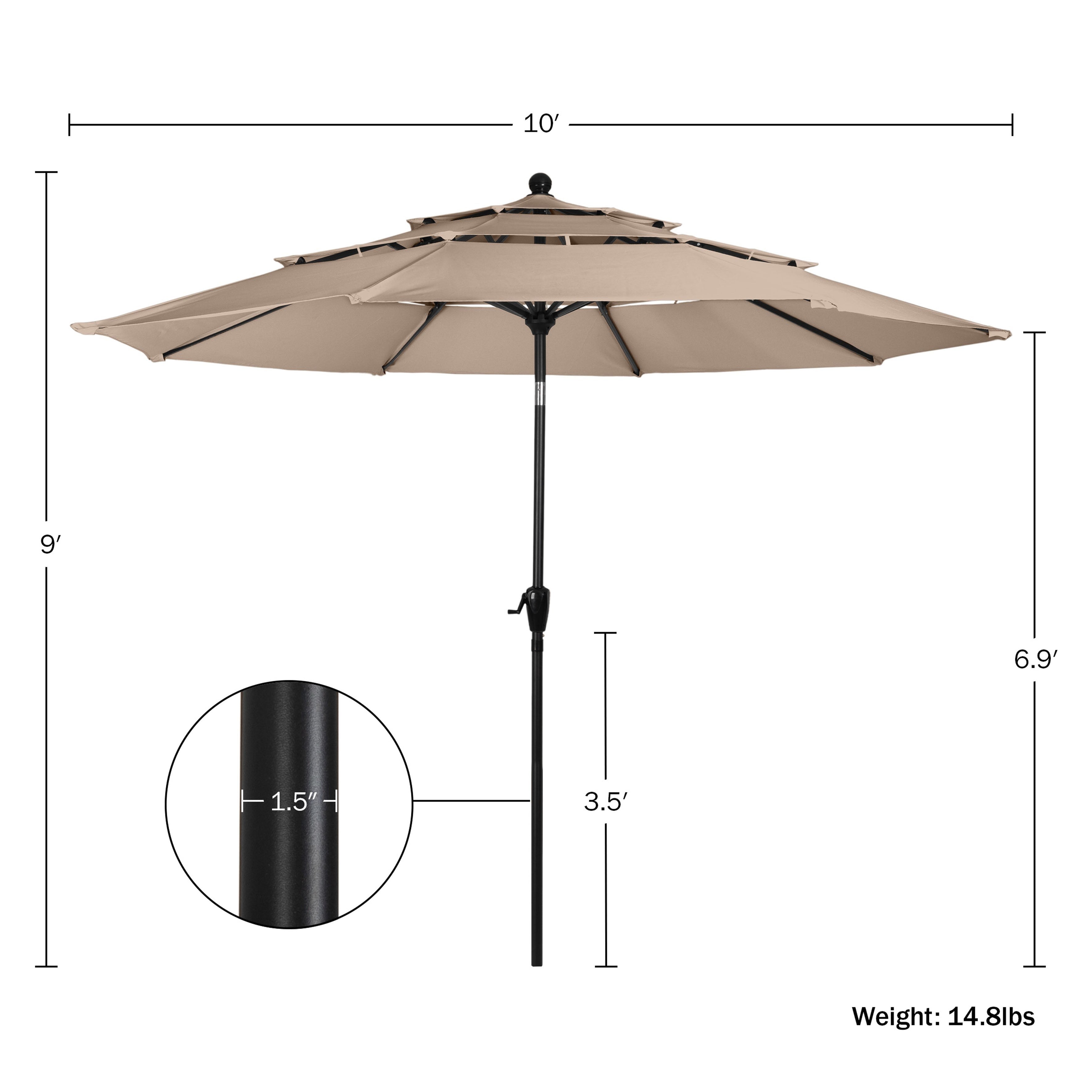 Triple Layer Patio Umbrella - Beige