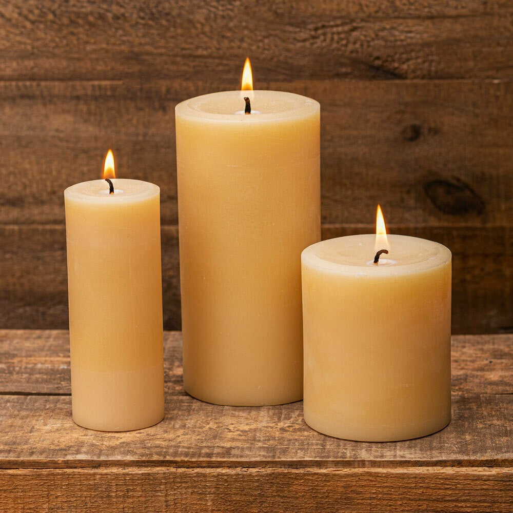 90 Hour Beeswax Pillars