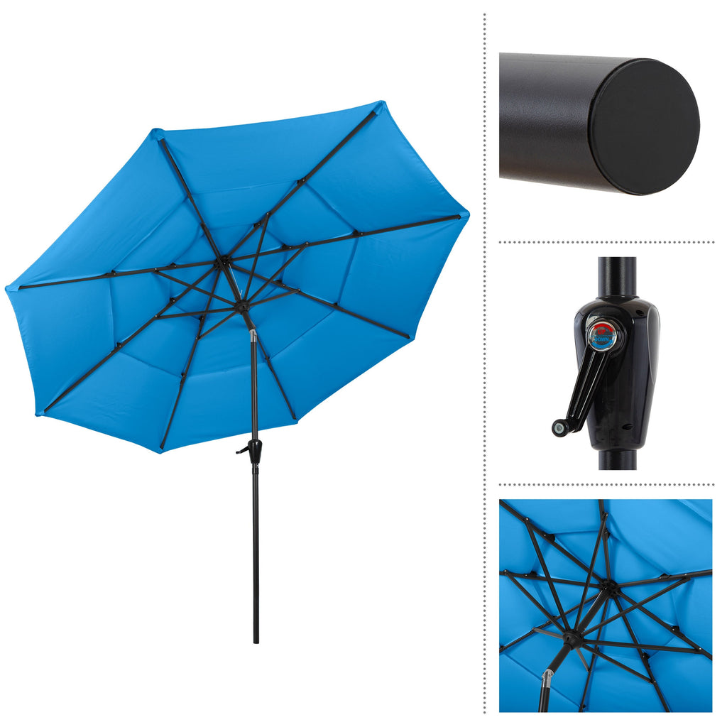 Triple Layer Patio Umbrella - Blue