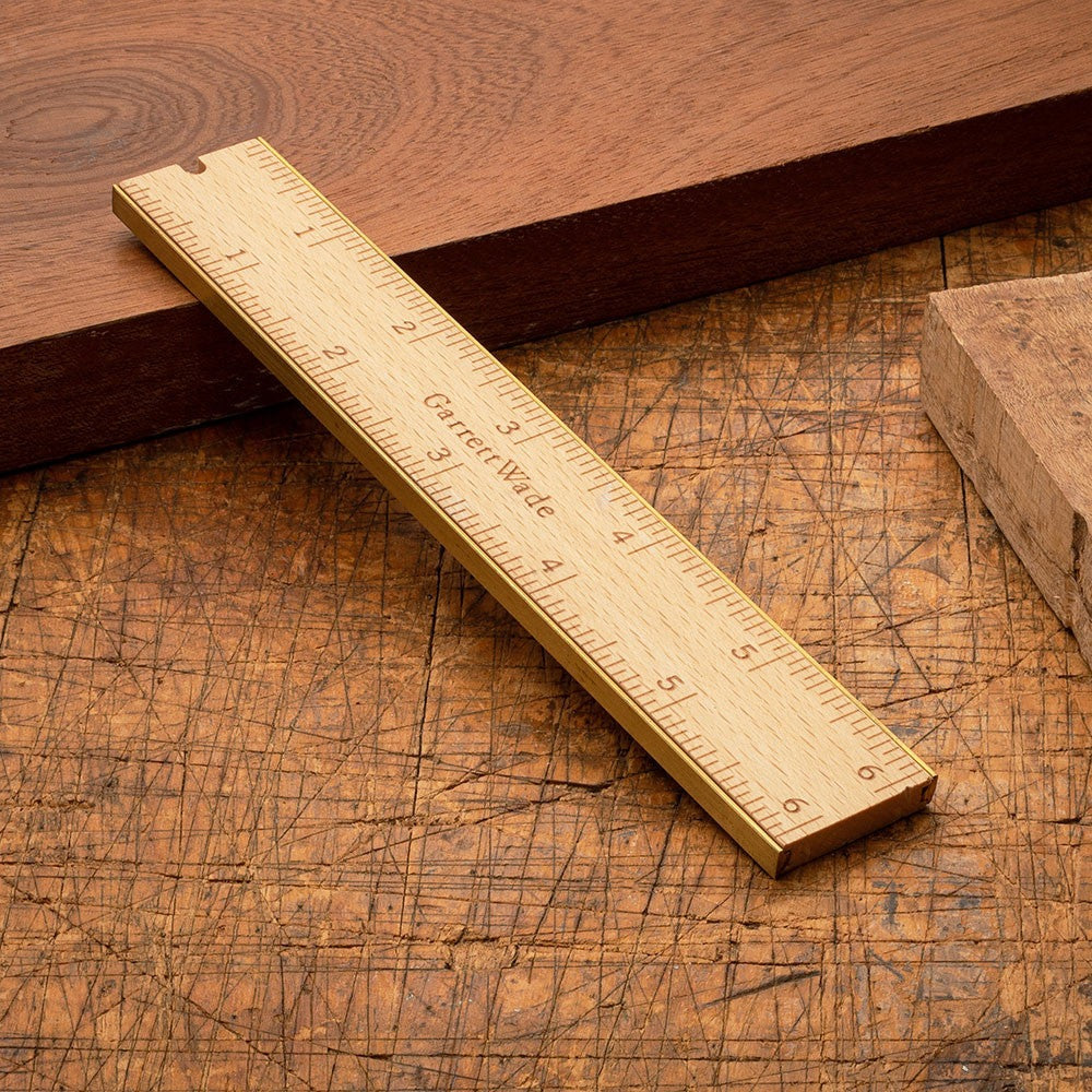 6" Brass Bound Wood Rule
