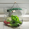Woven Galvanized Basket Pair