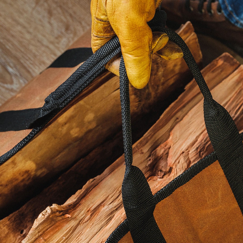 Premium Waxed Canvas Log Carrier