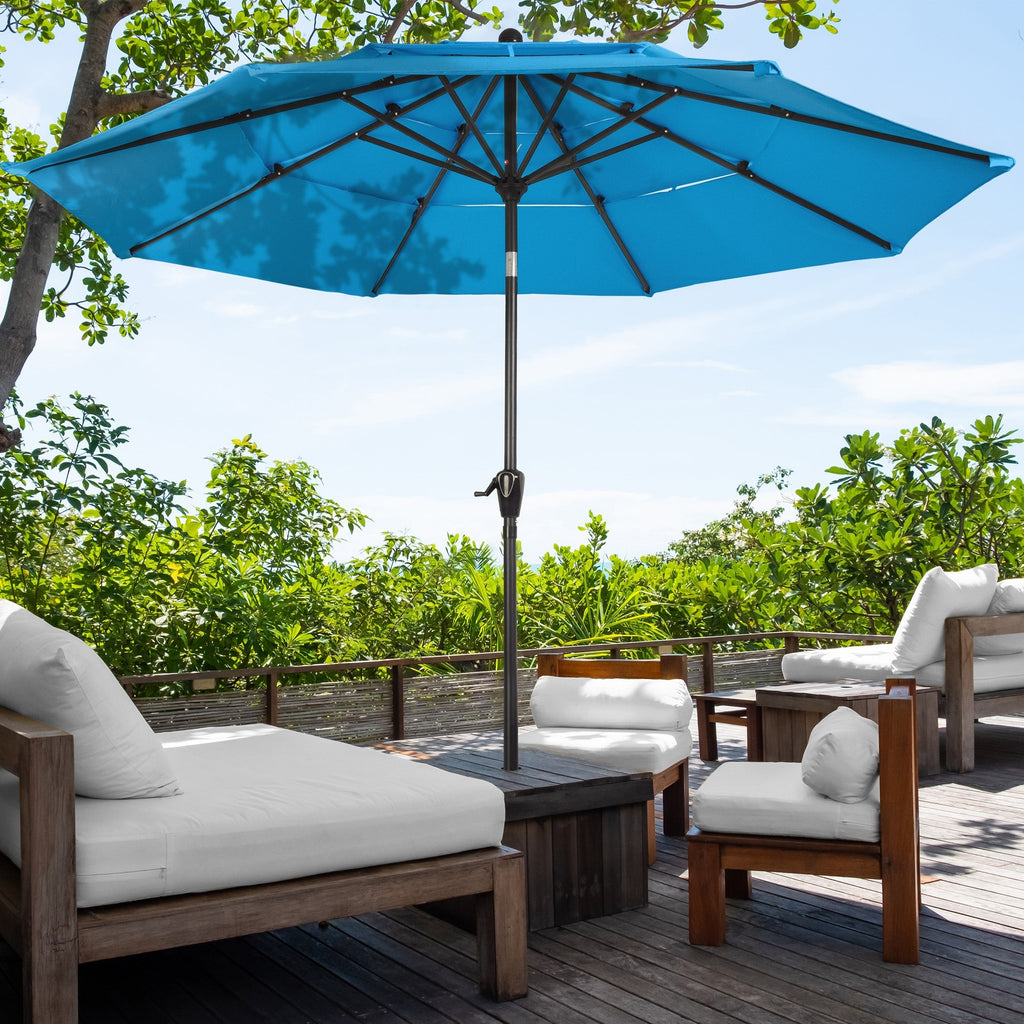 Triple Layer Patio Umbrella - Blue