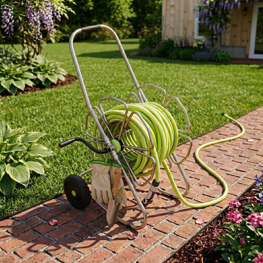 Stainless Steel Mobile Garden Hose Reel