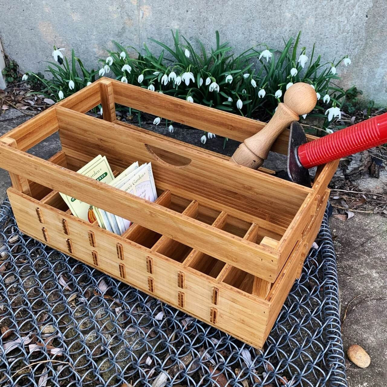 Bamboo Tool Tote and Seed Organizer