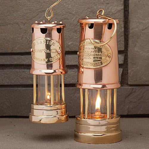 8" Brass & Copper Oil Lamp