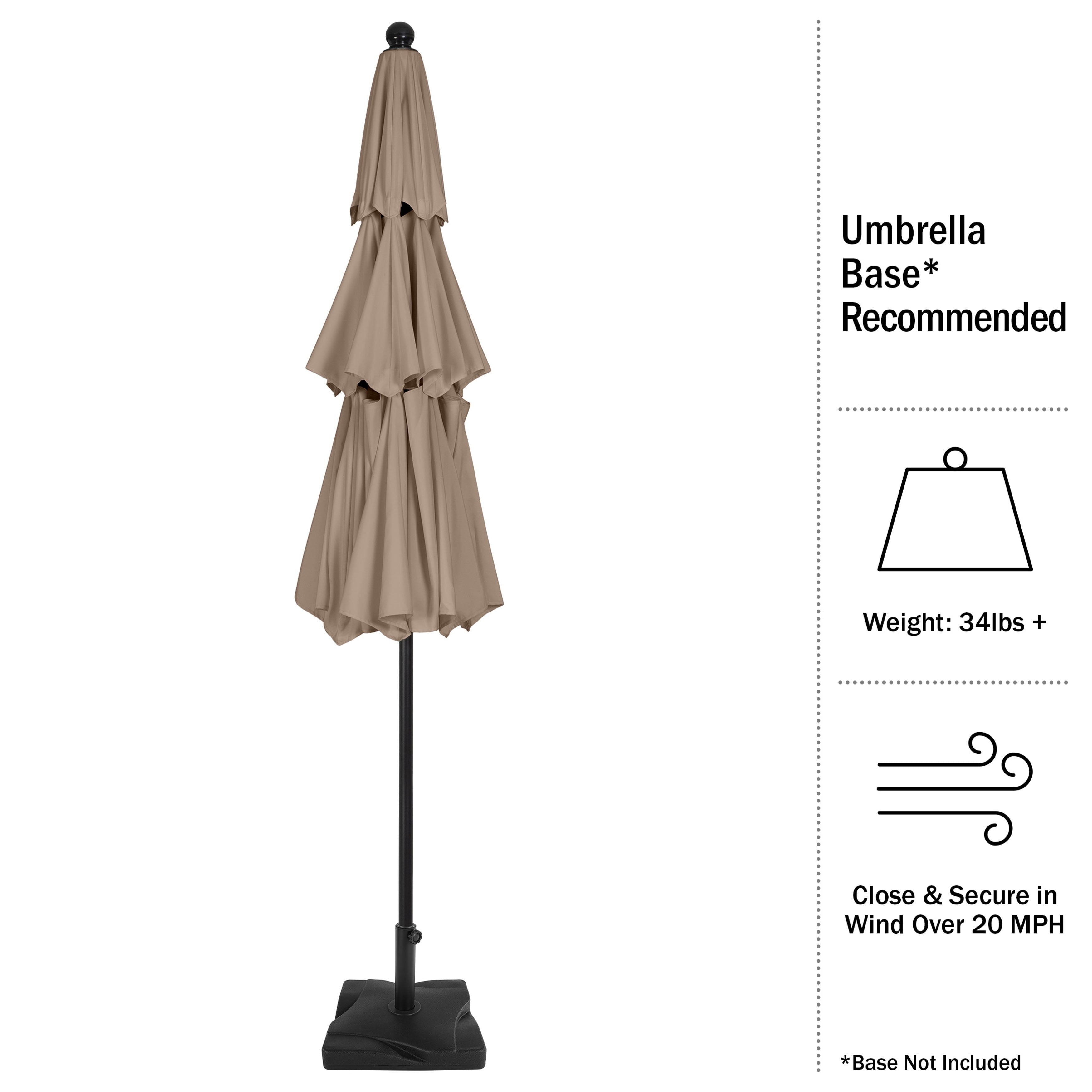 Triple Layer Patio Umbrella - Beige