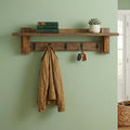 Industrial Style Entryway Shelf with Hooks