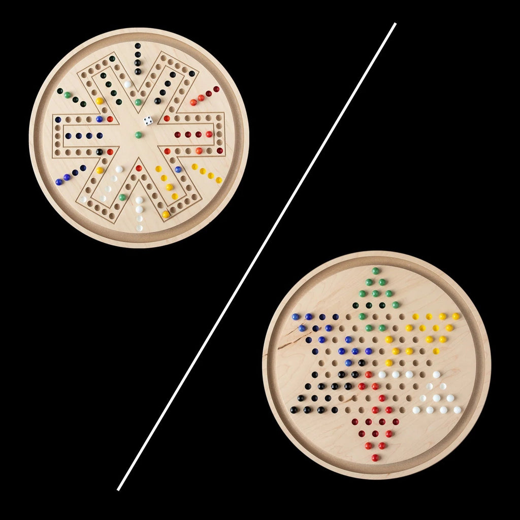 2-in-1 Handcrafted Aggravation / Chinese Checkers Game