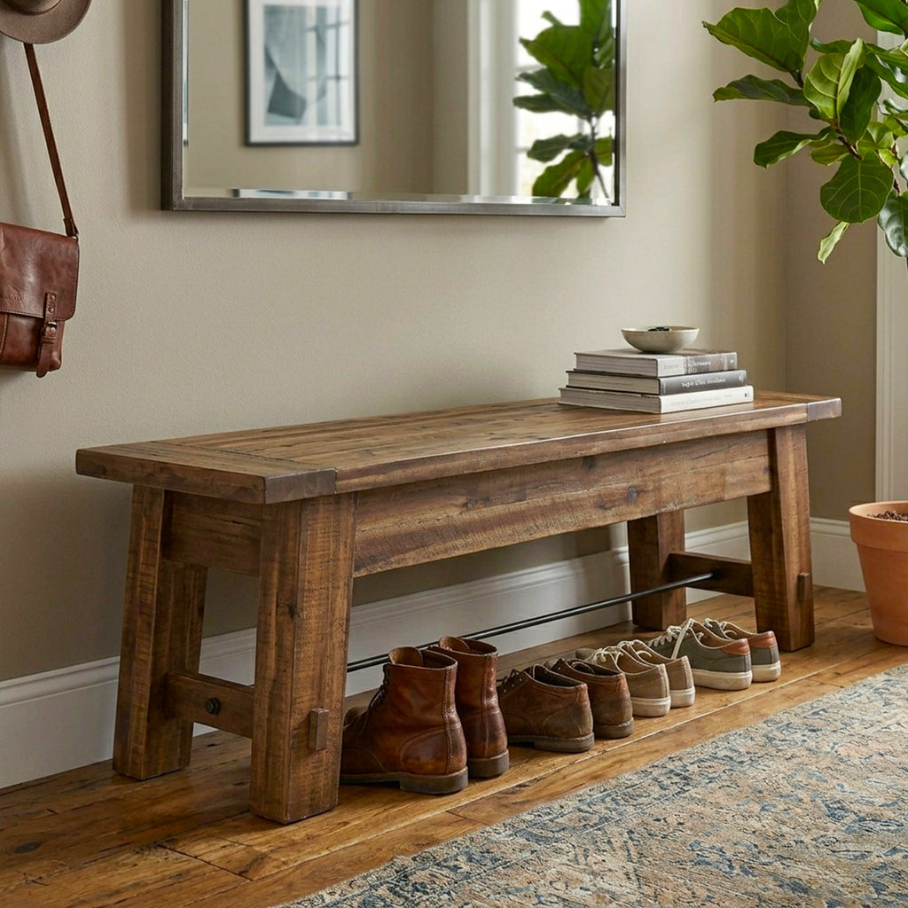 60 In. Industrial Style Entry Bench