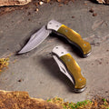 Damascus Blade & Horn Folding Clip Knife