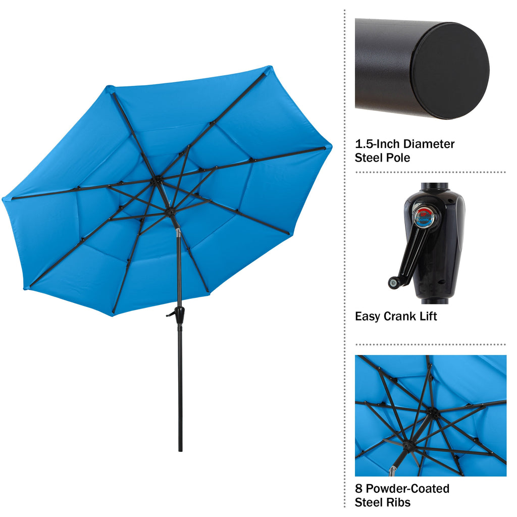 Triple Layer Patio Umbrella - Blue