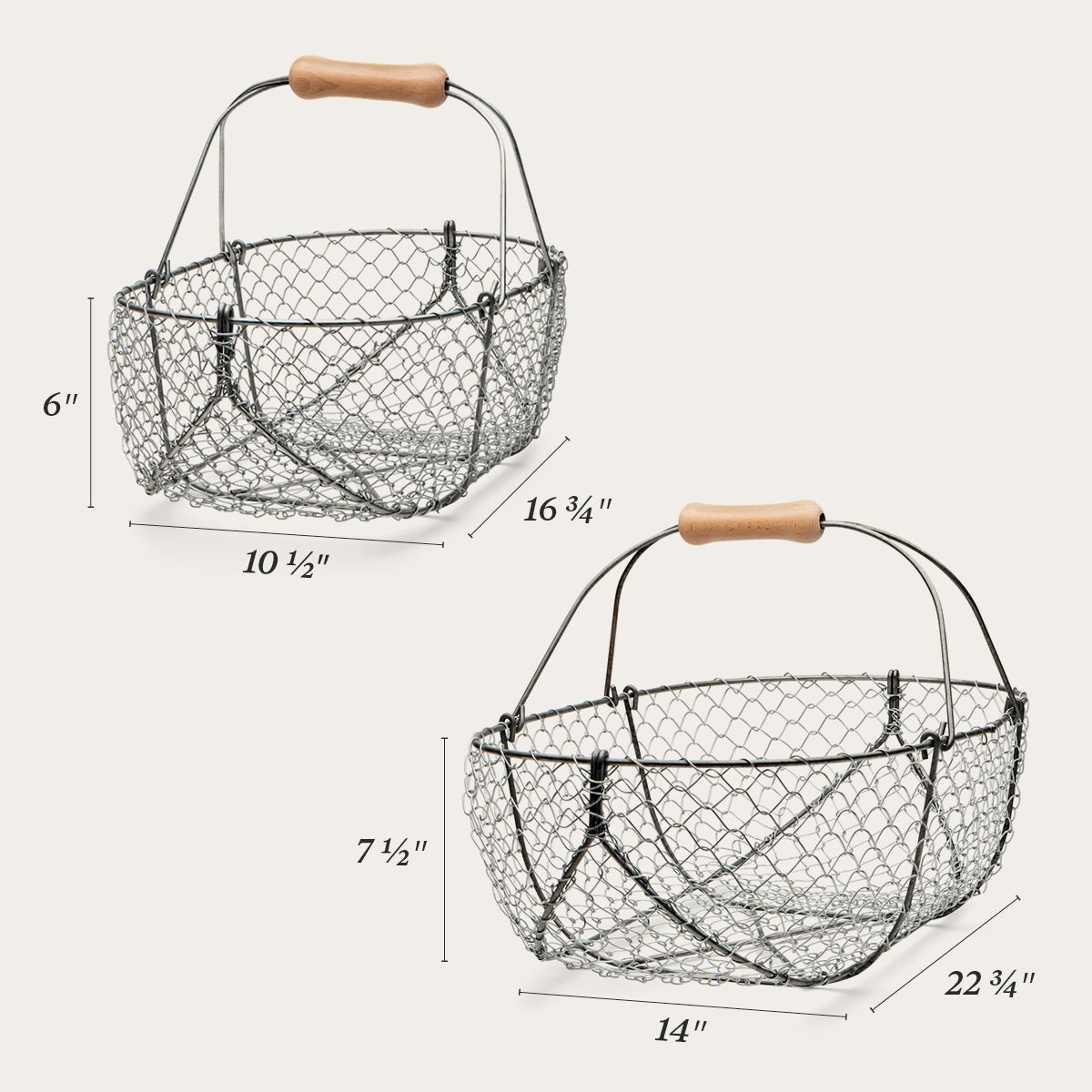 Woven Galvanized Basket Pair