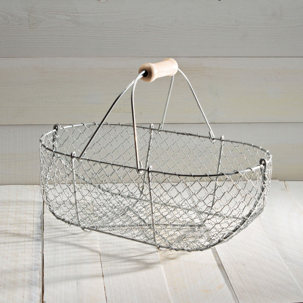 Woven Galvanized Basket Pair