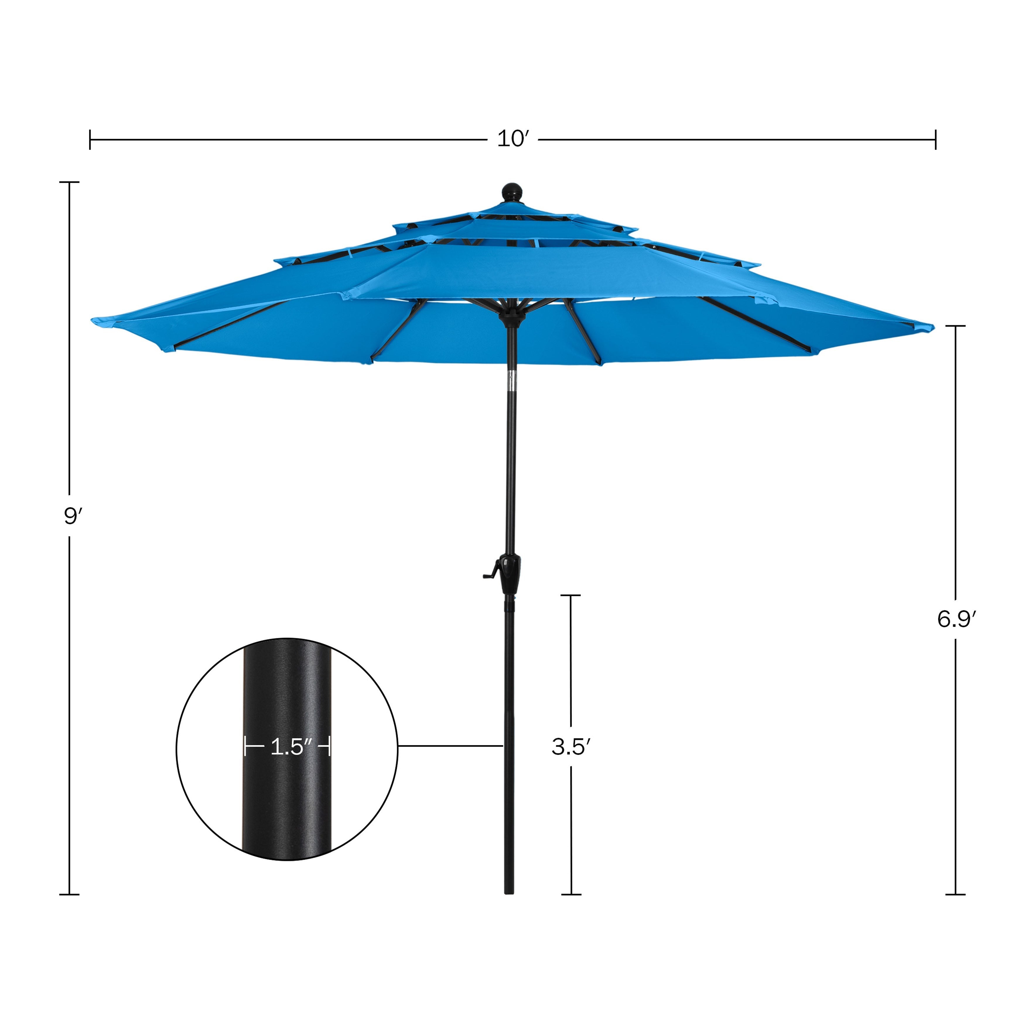 Triple Layer Patio Umbrella - Blue
