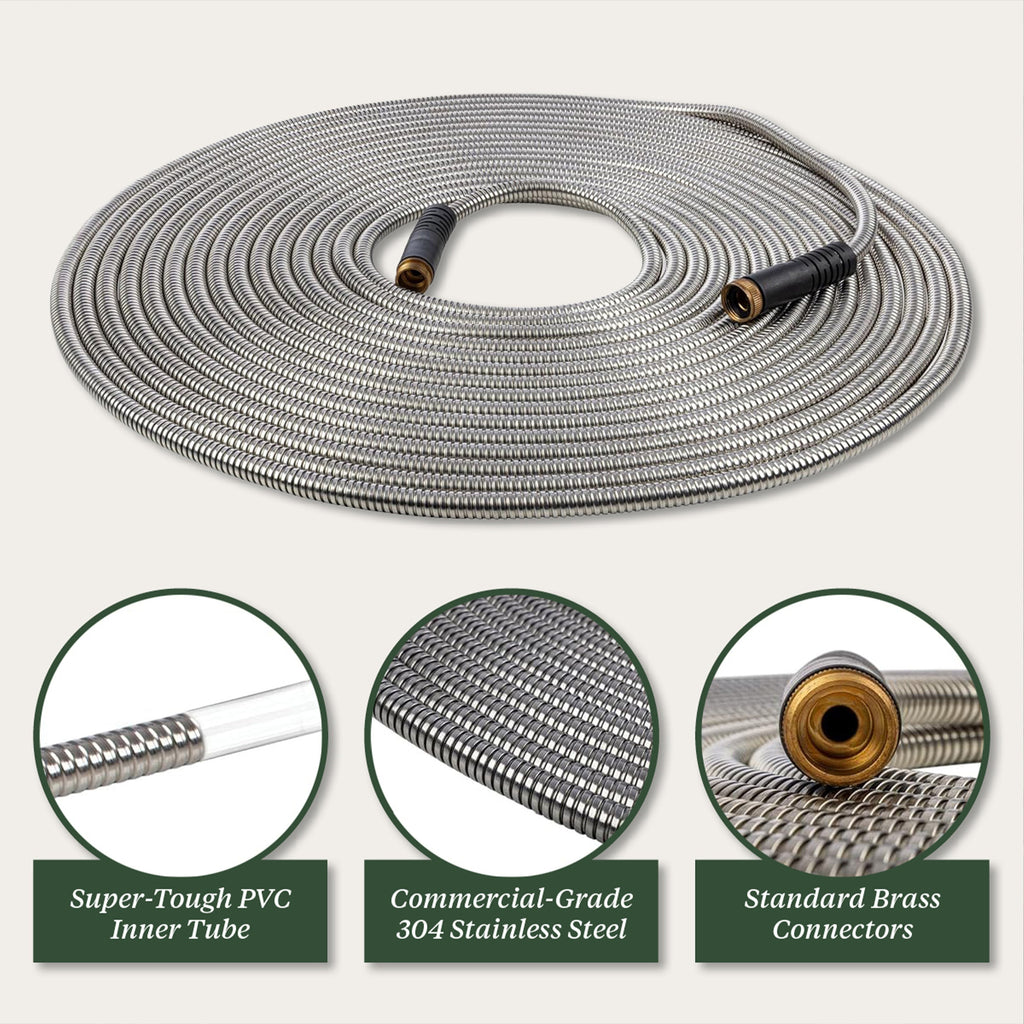 Ultra-Durable Garden Hose and Rack Set