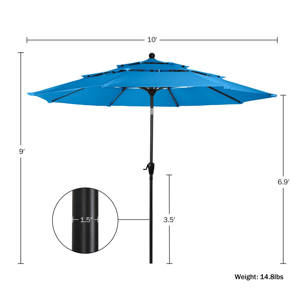 Triple Layer Patio Umbrella - Blue