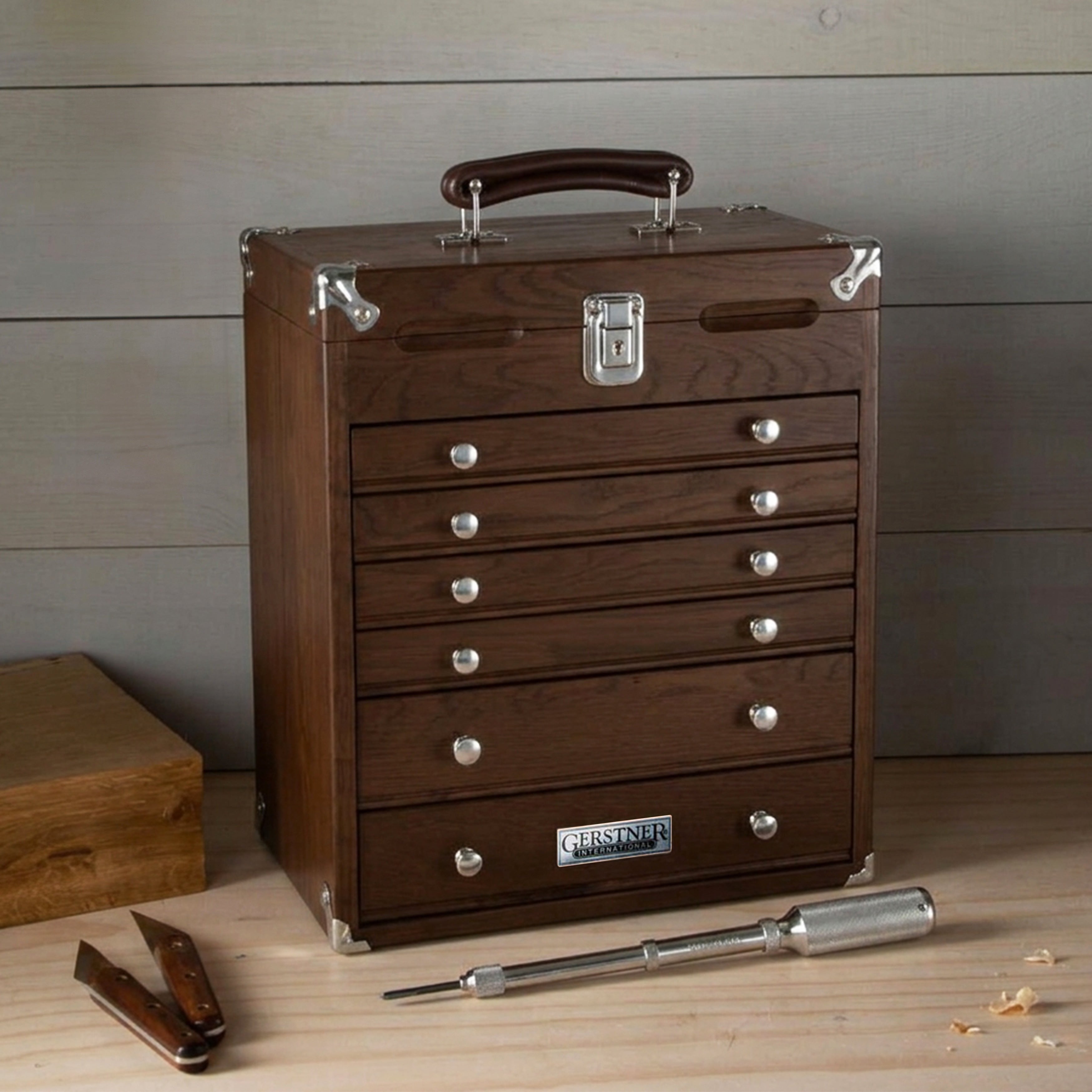 Gerstner Six-Drawer Chest + Garrett Wade Push Drill Set
