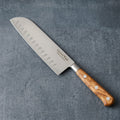 Scalloped Santoku Knife 18cm Olivewood