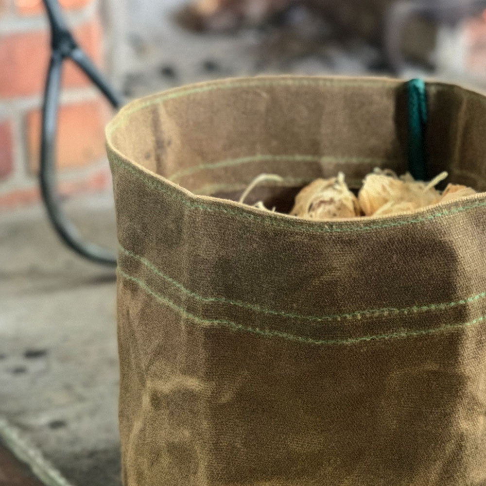 50 Firelighters with Waxed Canvas Storage Set