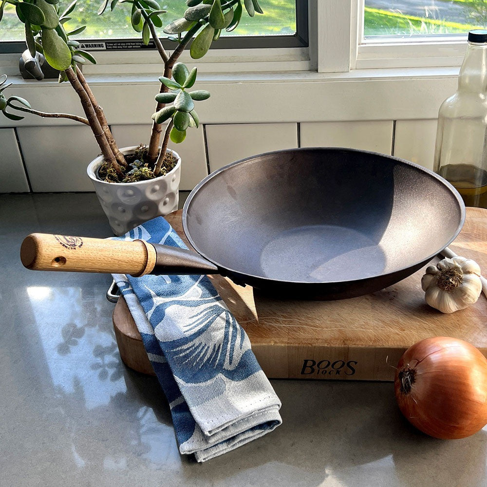 Netherton Long-Handled Spun Iron Wok