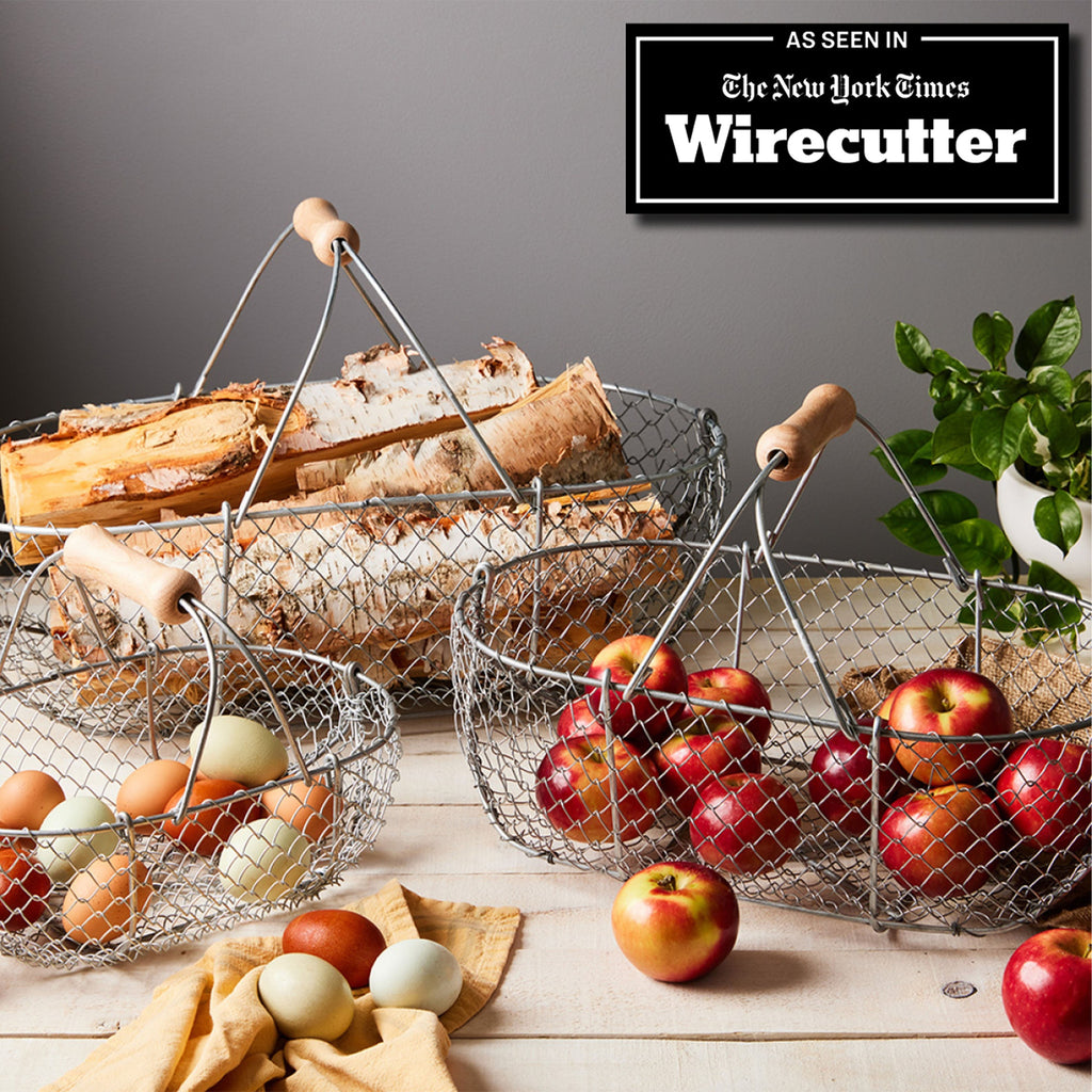 Woven Galvanized Basket Pair