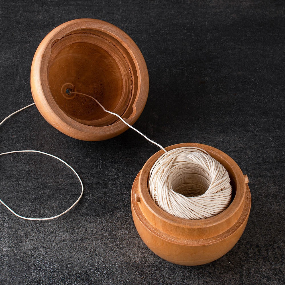 Wooden Acorn-Shaped Twine Holder