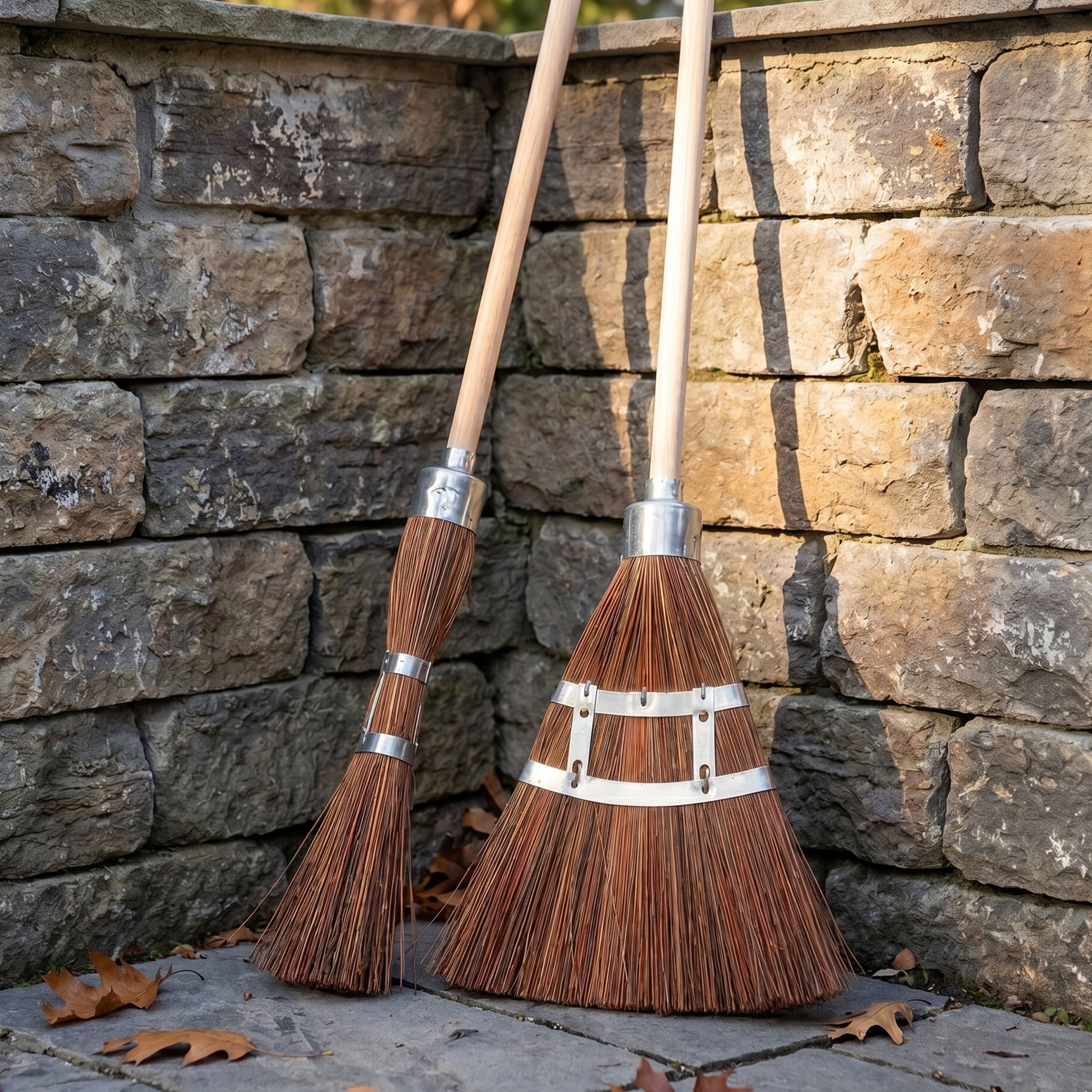 Two Long-Lasting Garden Brooms