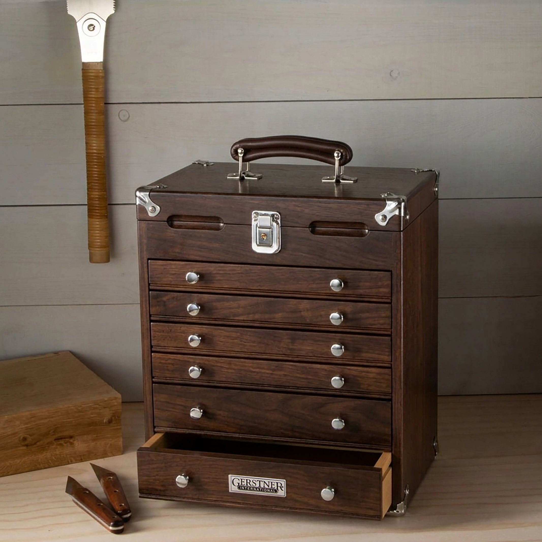 Gerstner International Dark Oak Six-Drawer Chest