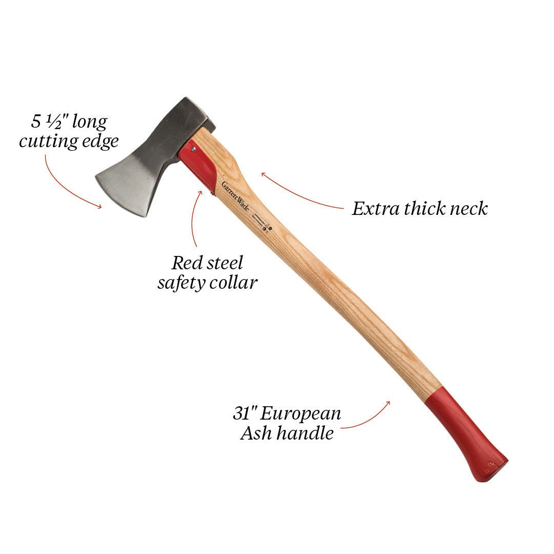 German Made Forest Axe With Protective Steel Collar