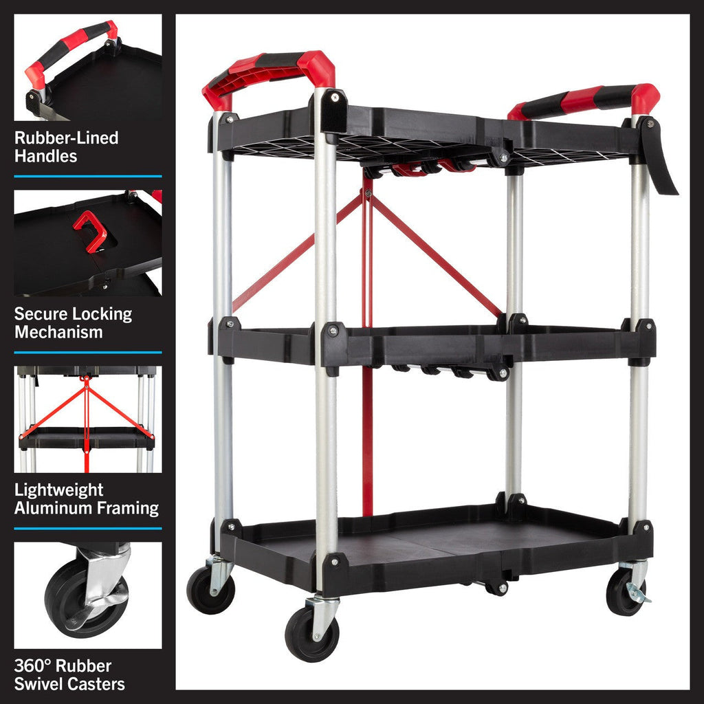 Folding Cart (50lb Capacity Per Shelf)