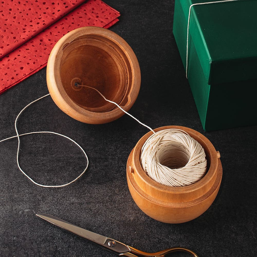 Wooden Acorn-Shaped Twine Holder