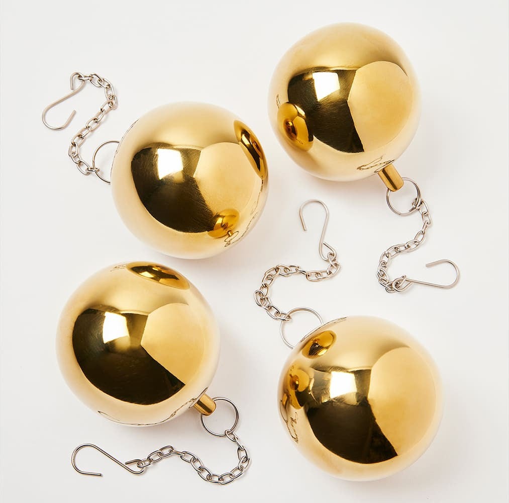 Indestructible Set of 4 Brass Ornaments