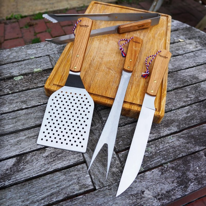 Pro-Grade 4 Pc. Wooden-Handled BBQ Set