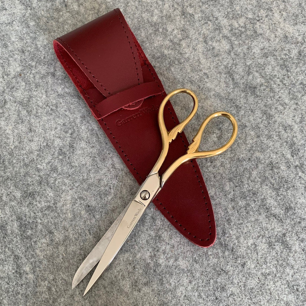6” Gilded Sewing Scissors with French Leather Case