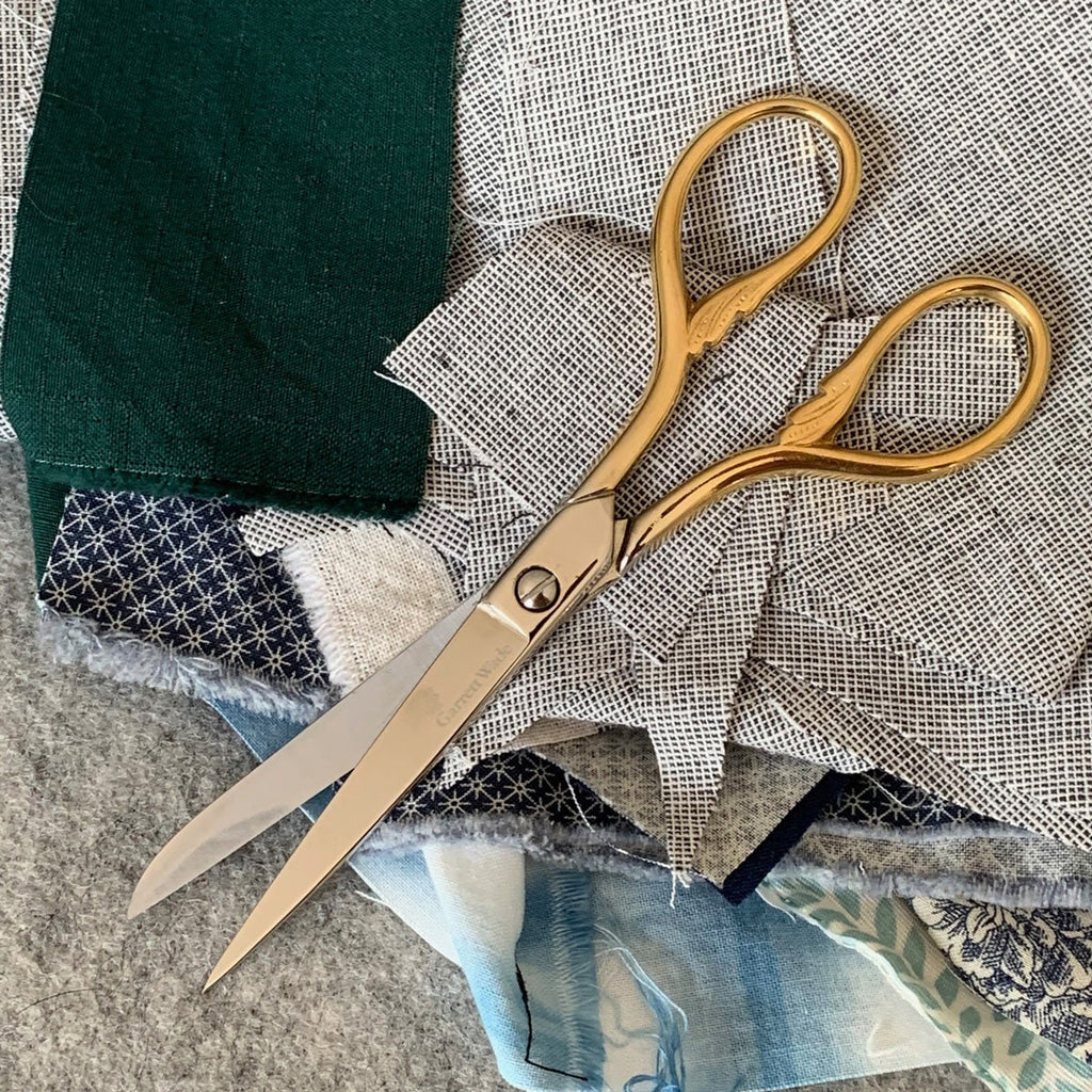 6” Gilded Sewing Scissors with French Leather Case