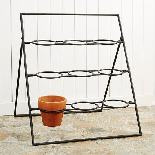 Terracotta Planter Stand Including 9 Pots