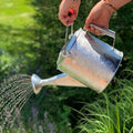 Galvanized 1.5 Gallon Watering Can with Wooden Handle