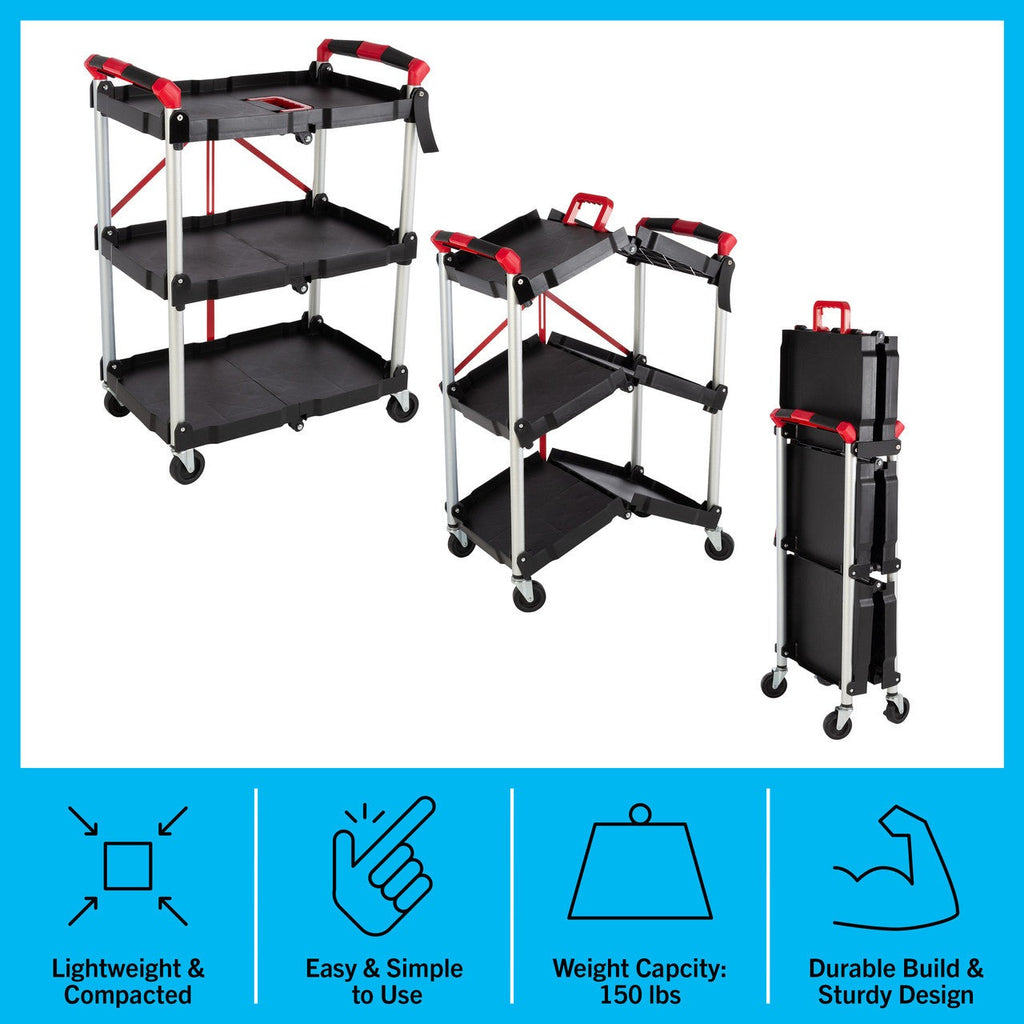 Folding Cart (50lb Capacity Per Shelf)